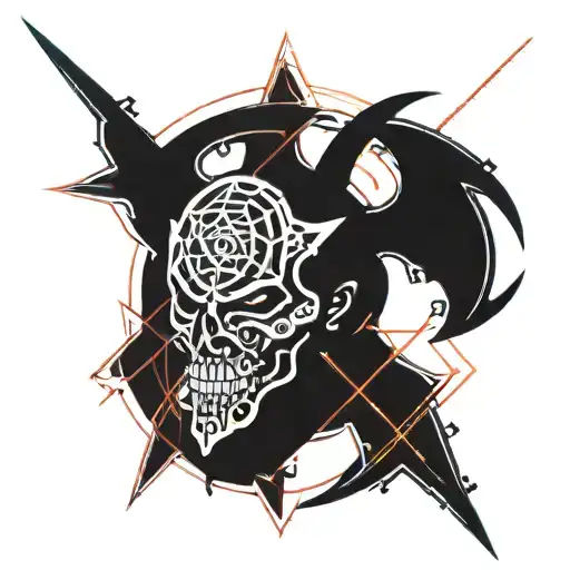 Demon With Pentagram And 666 And Upside Down Cross