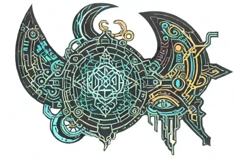 Colored Aquarius Zodiac Sign