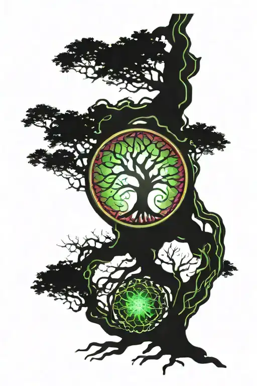 Tree Of Life Intertwined Within Poison Tree