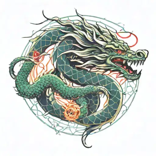 Japanese Dragon Tattoo On The Forearm In Realism Style