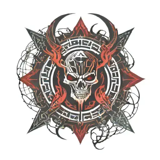 Diablo Immortal Necromancer Logo Surrounded By Red Fog