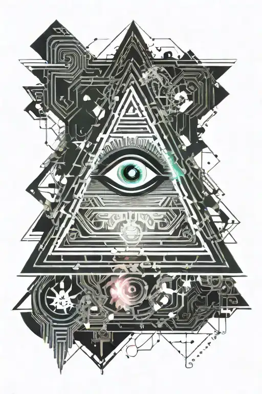 Pyramid With Demon Eye Looking