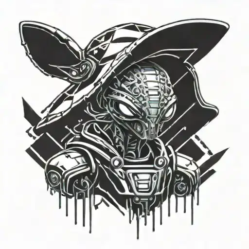 Small Alien With A Bucket Hat On His Head