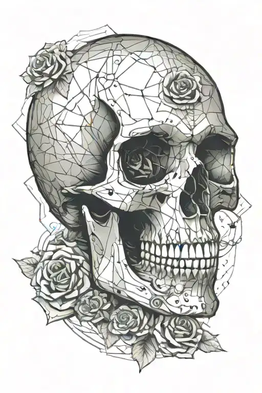 Skull And Rose Wrapped