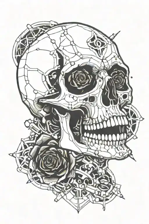 Skull And Rose Wrapped