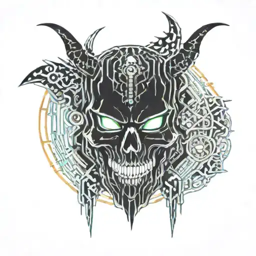 Crying Devil While Laughing Skull