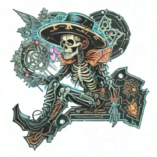 Skeleton Fairy With Cowboy Boots And Cowboy Hat