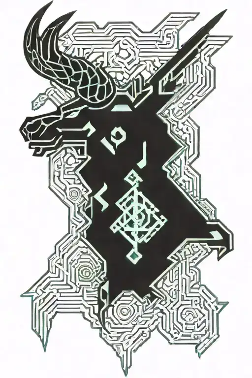 Viking Runes And Bullbasaur Pokemon