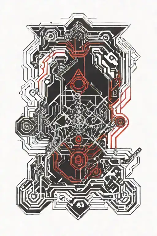 Fine Line Smoke Black And Red Simple Line Work