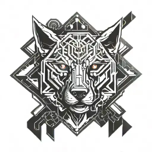 A Powerful Superhero Symbol Incorporating Elements Of A Wolf