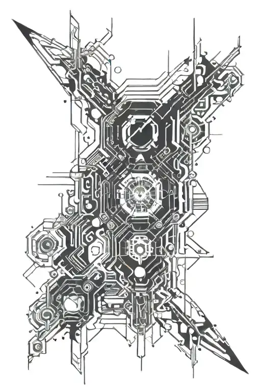 Line Drawing Cyberpunk Style