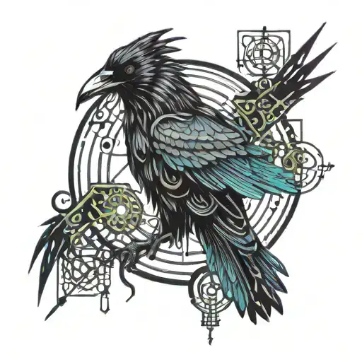 Crow And Moon Intertwined