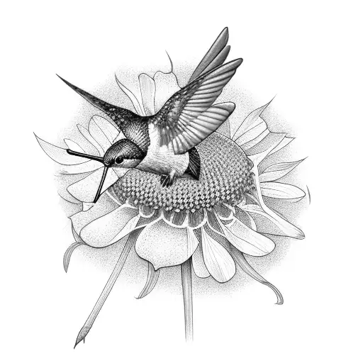 Hummingbird With Dandelions