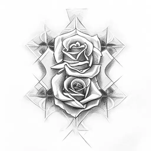 Christian Cross With Roses And A Romans Bible Verse