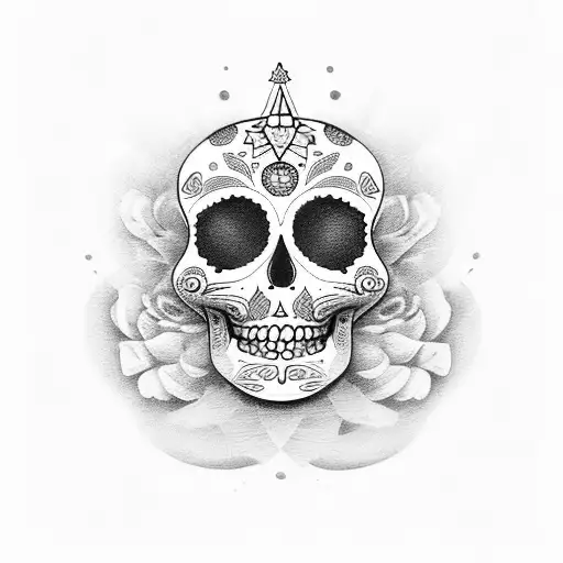 Virgen Mary Day Of The Dead Marigold