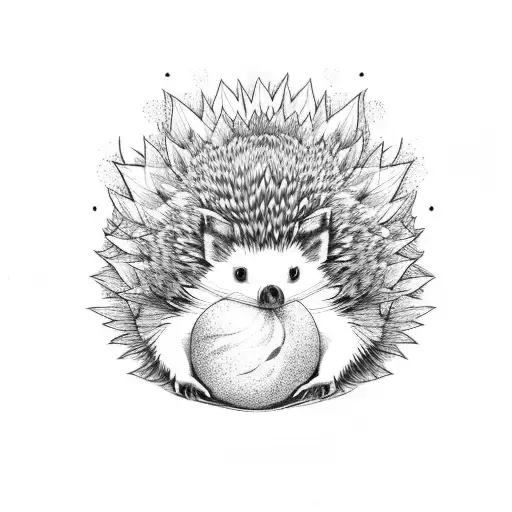 Peach Tree With Hedgehog