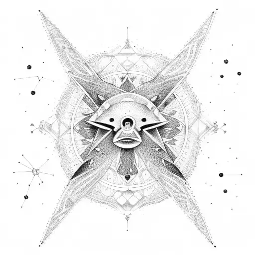 Line Design Around The Pisces Constellation