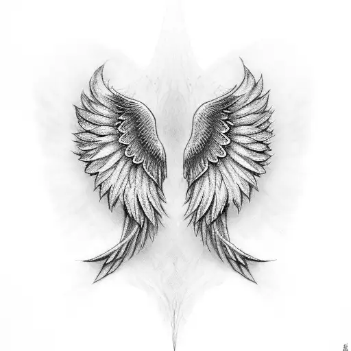 Angel Wings Connected By Chain