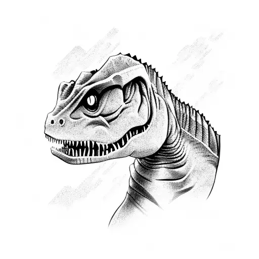 The Dinosaur Shoots Lasers From The Eye And Holds A Sword In His Hands