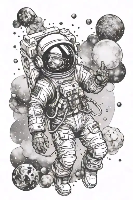 A Cosmic Astronaut Exploring A Nebula