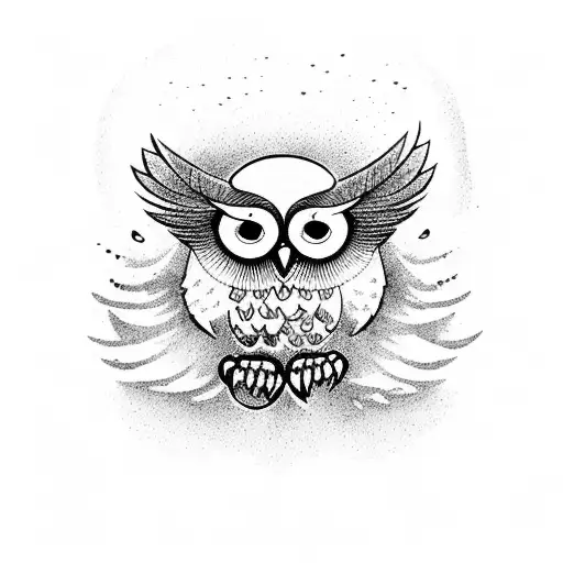 Owl Flying Over Woods