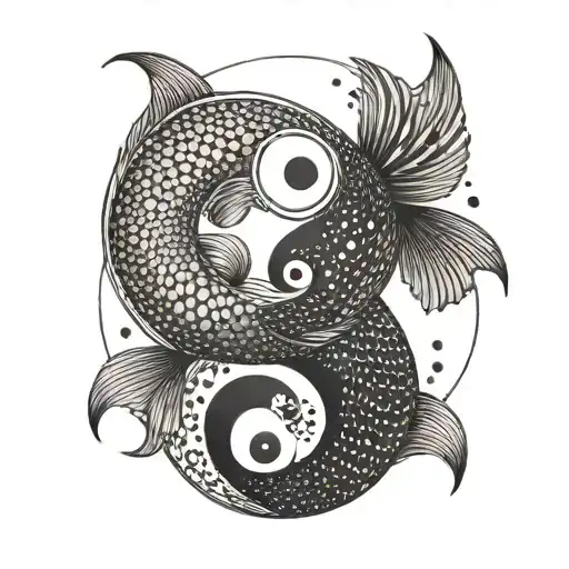 Signo Peixes Ying Yang Symbol Made