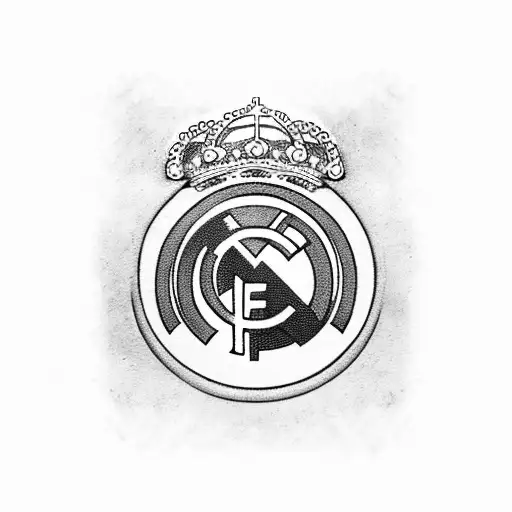 Real Madrid Crest With A Football