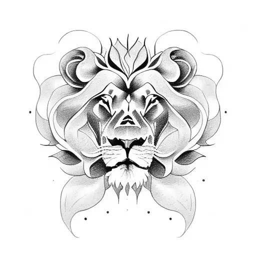 Lion Whit Roses