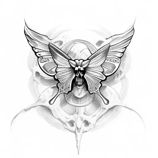 Butterfly With A Skull On Wings