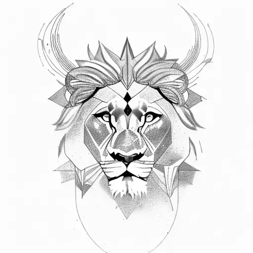 Mountain With Lion And A Saint With A Ox