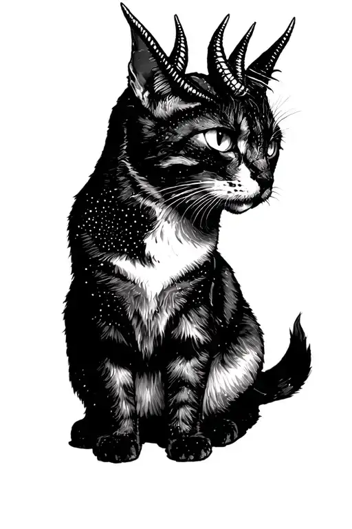 Cat With Demon Horns