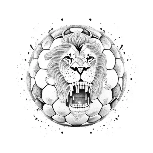 A Lion Running With A Soccer Ball