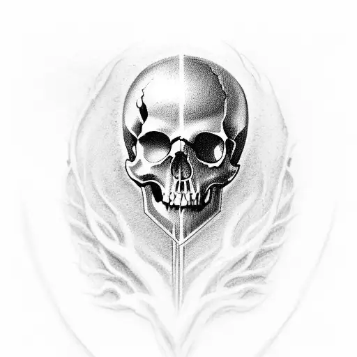 Create A Macabre-inspired Tattoo Featuring A Camera And A Skull