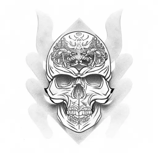 Kawasaki Logo On Skull