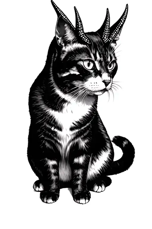 Cat With Demon Horns