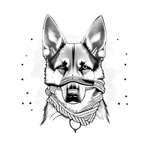 A German Shepherd With Sunglasses And A Scarf