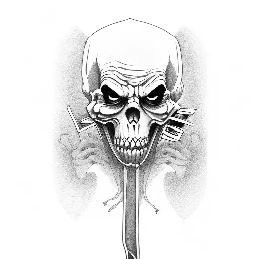 Grim Reaper Holding Two Joker Cards