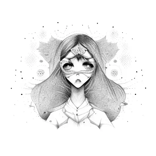 Cute Girl Tear Away Face Evil Inside