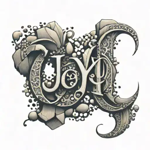 An Intricate Design Of Rocks Forming The Word 'Joy'