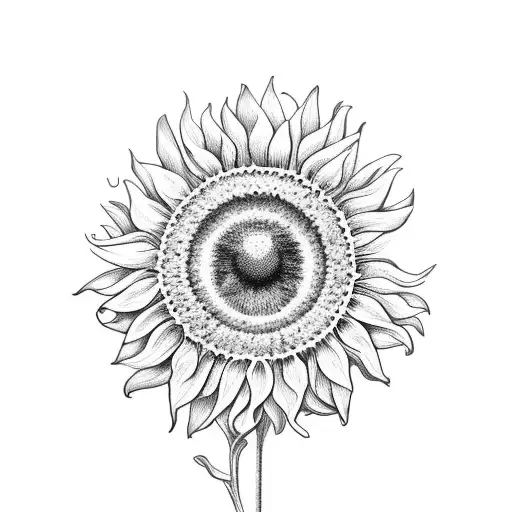 Sunflower With Greek Flag And Green Eyes