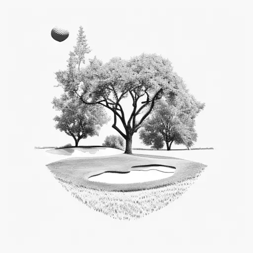 Golf Course With Trees And Sky