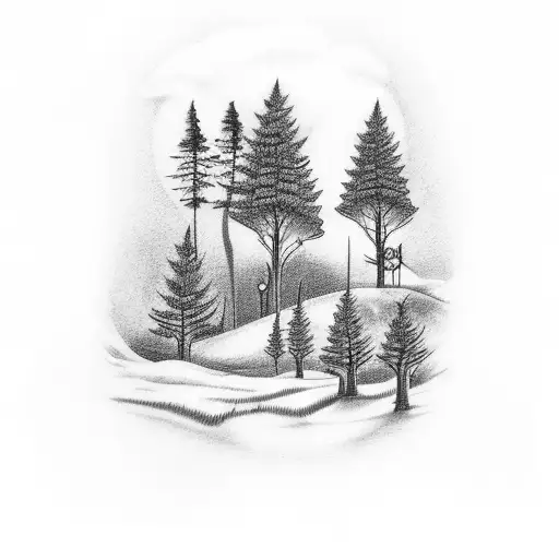 Arm Sleeve With Trees And Golf