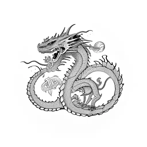 A Dragon Breathing Healing Fire Onto A Medical Cross