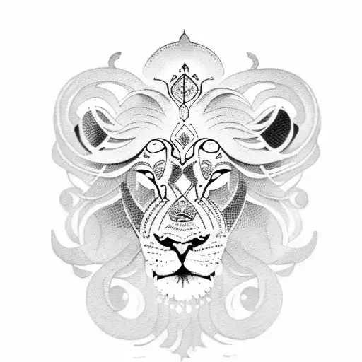 Lion With Om For Arm