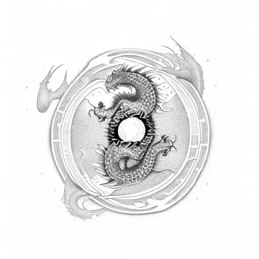 A Dragon And A Stethoscope Forming A Yin And Yang Symbol