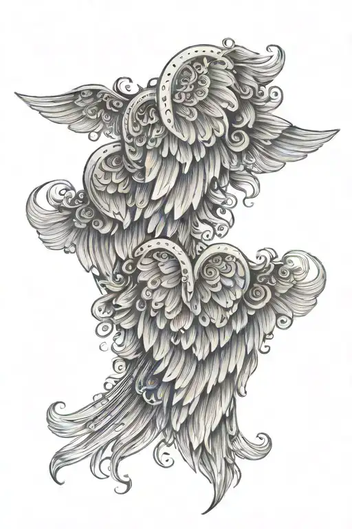 Angel Wings Pretty Small Heart