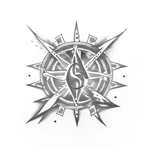 Black Flag Inside Of A Circle