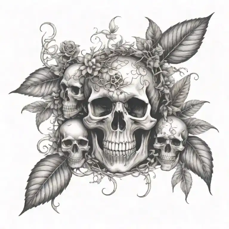 Poisonous Plants Intertwined With Vines And Skulls In A Rainforest Setting