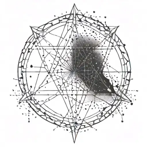 Strength Symbol Intertwined With Constellation Lines