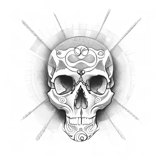 Skull Made Out Of Crazy Squiggly Lines